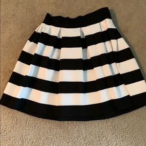Black and white pleated skirt